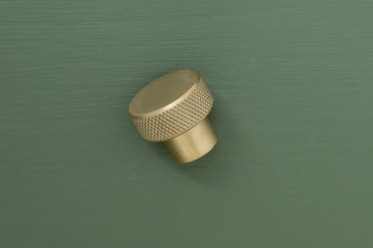 Apidae Solid Brass Knurled Pull Handles & Knobs - Satin Bras