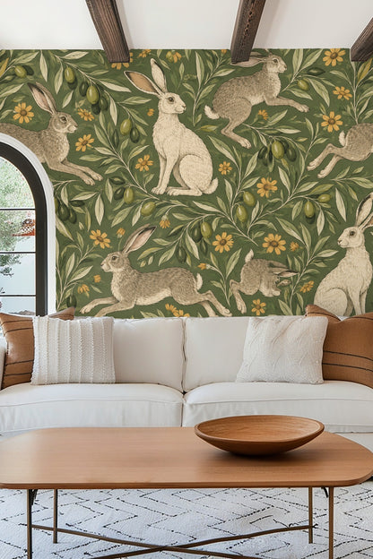 Side view of detailed hare fur texture in the wallpaper.