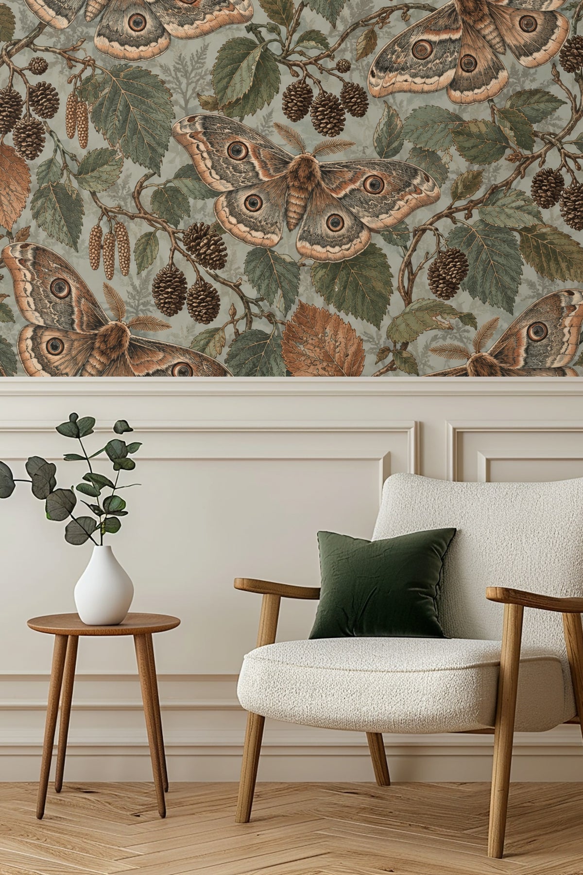 Faint silhouette of additional foliage in the background creating depth in the wallpaper.