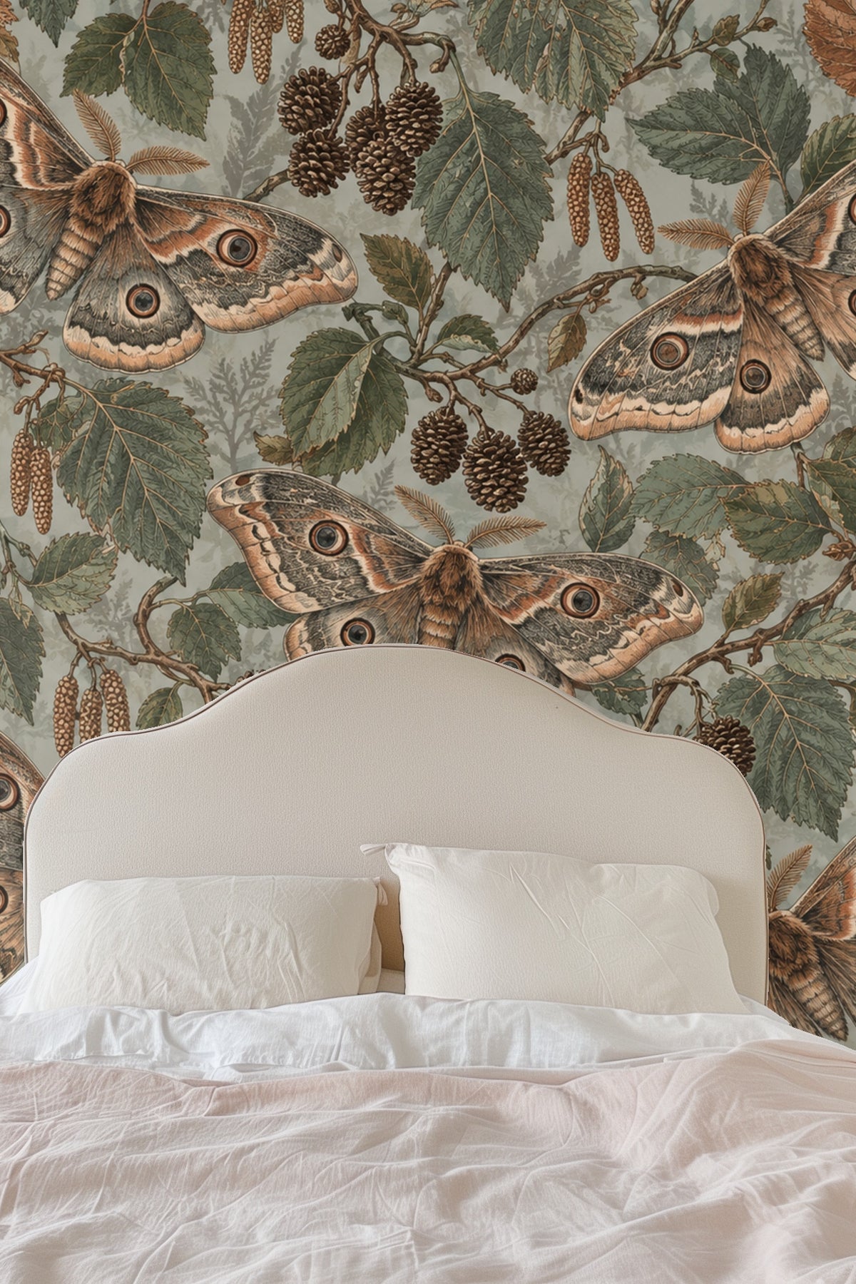 Branches of alder with rugged texture and small pinecones scattered throughout the pattern.
