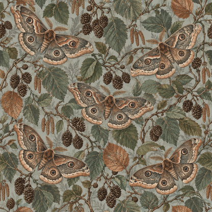 Overall wallpaper repeat pattern showing symmetry and naturalistic compositional flow.