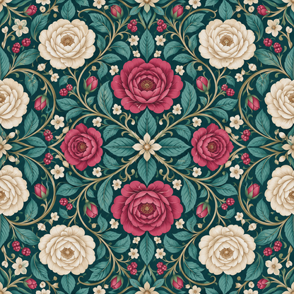 Full-wall wallpaper application showing the graphic repeat and scale