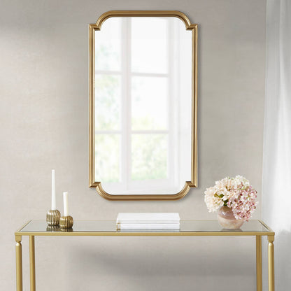 Gold Scalloped Wood Wall Mirror Home Decor by Olliix