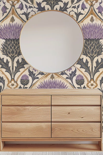Room corner where wallpaper pattern aligns at wall junction