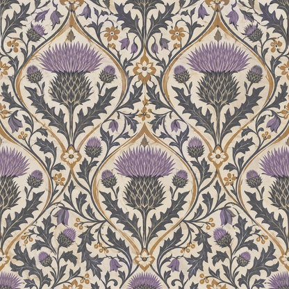 Overall pattern impression blending historic floral style with modern color palette