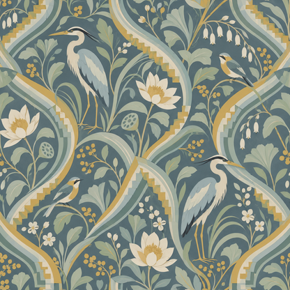 Overall seamless tiled pattern view of Delta Drift wallpaper