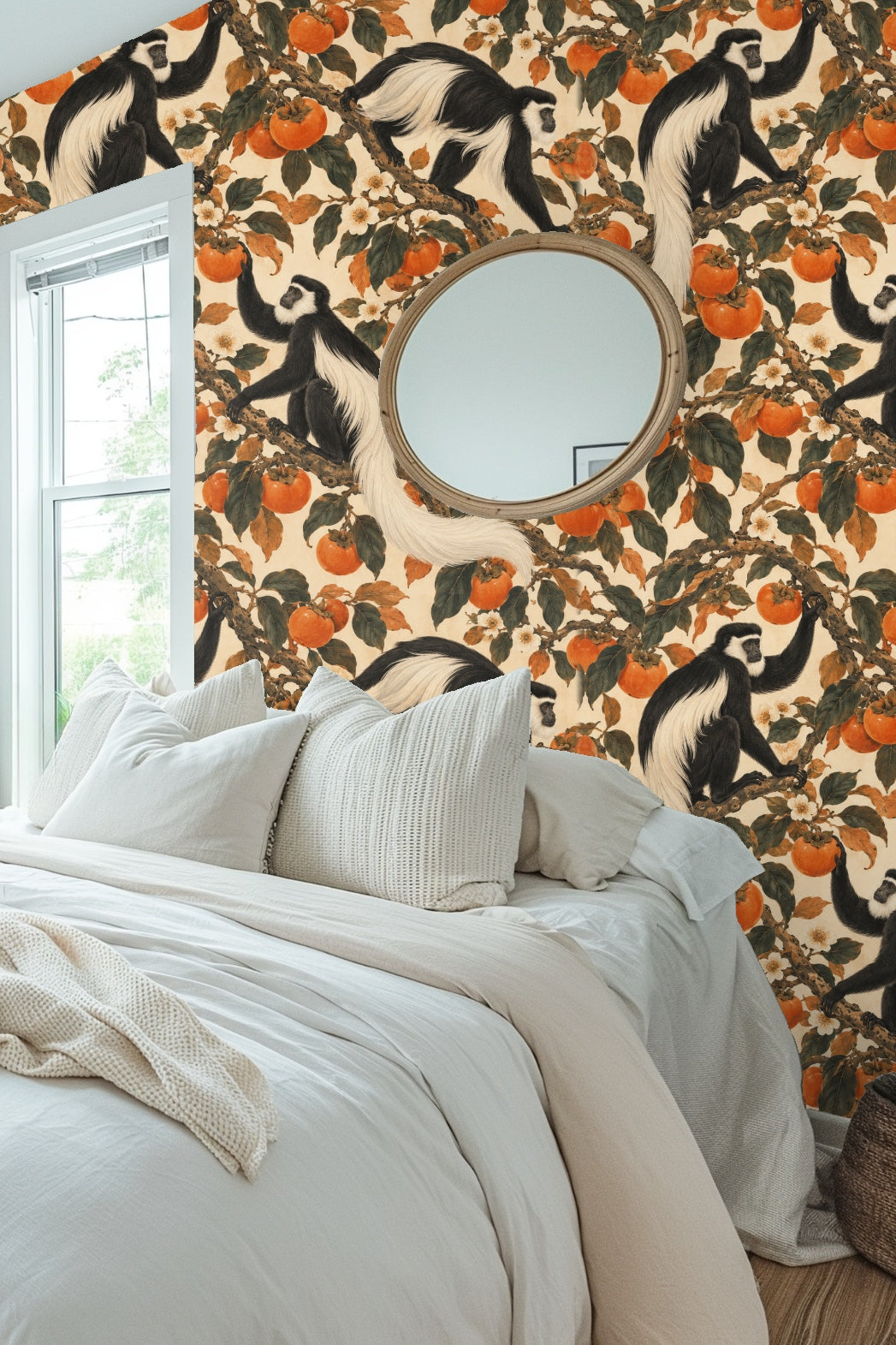 Overall wallpaper pattern showing dynamic monkey movement