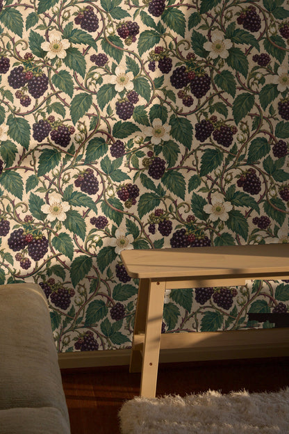 Bramble Lantern Weave wallpaper shown in an interior setting