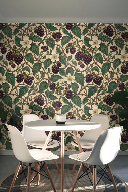 Bramble Lantern Weave wallpaper shown in an interior setting