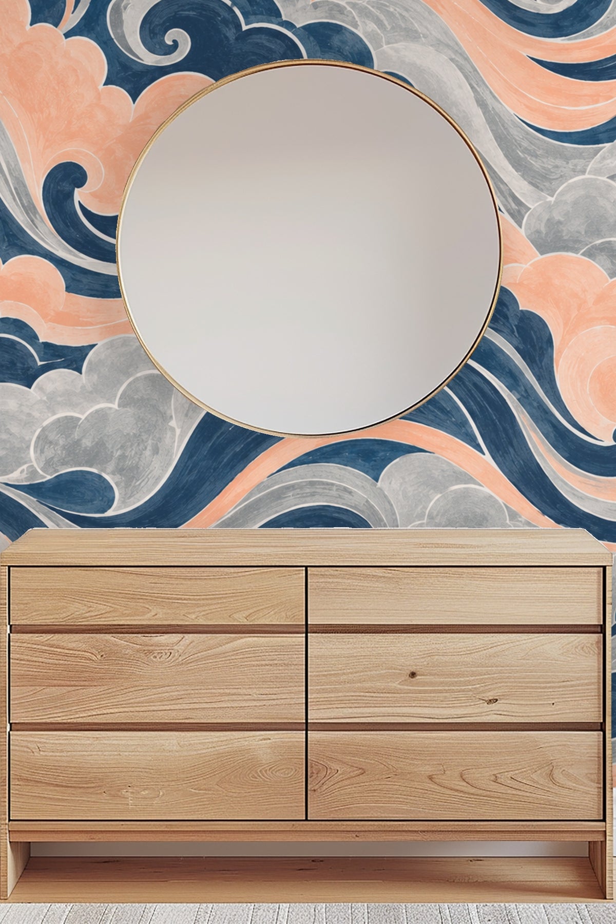 Elegant linework defining wave curves
