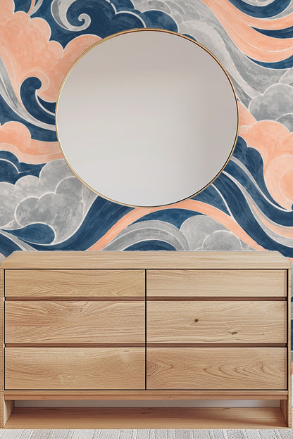 Elegant linework defining wave curves