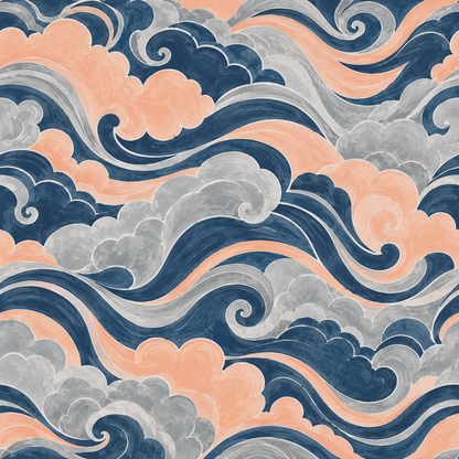 Wallpaper pattern with balanced color distribution across panel