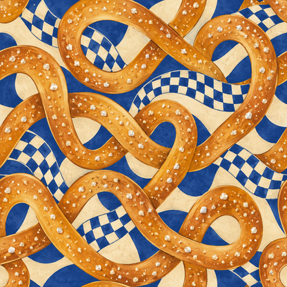 Artistic wallpaper design combining food and geometric patterns