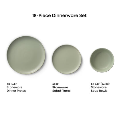 JoyJolt Mesa 18-Piece Stoneware Dinnerware Set
