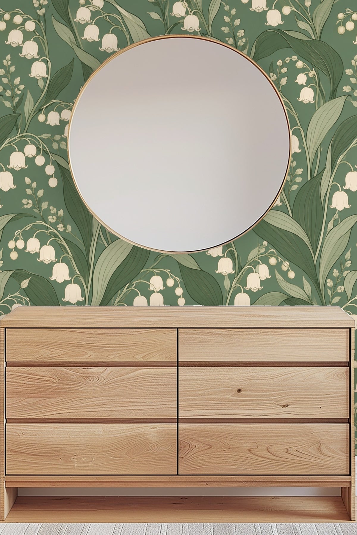 Section of wallpaper next to window radiating gentle natural light
