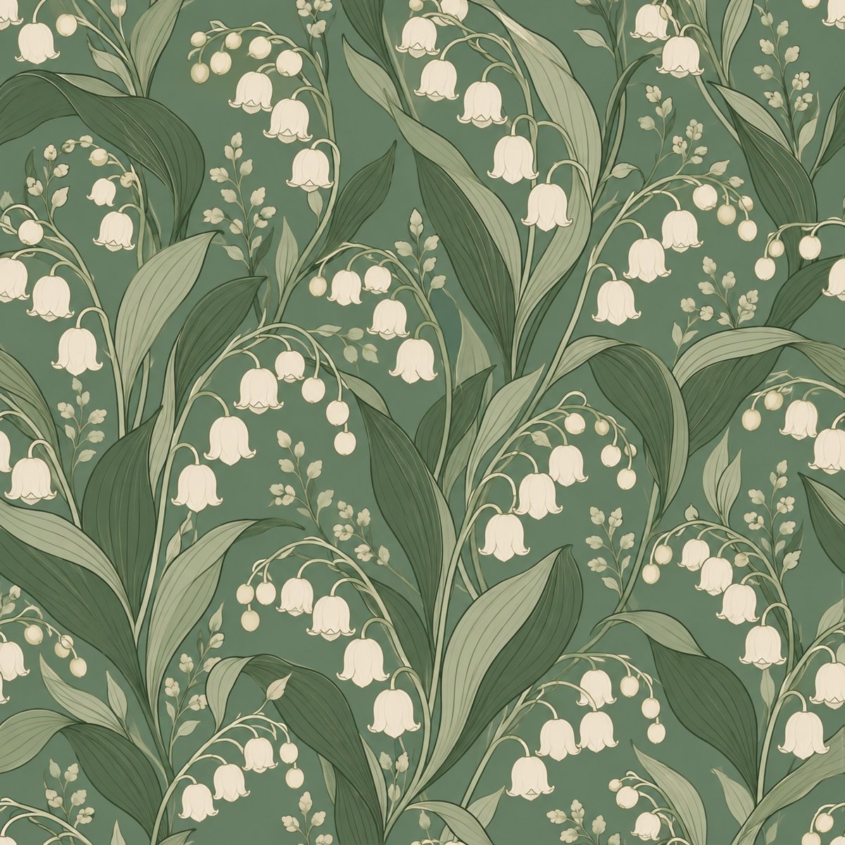 Wallpaper installed in a calm, nature-inspired residential interior