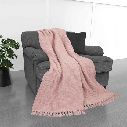 Kathy Ireland Oversized Chenille Fringed Basket Throw by Bed Bath Fashions — view 8