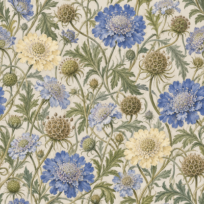 Natural foliage placed in front of wallpaper complementing its leaf motifs