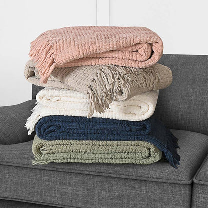 Kathy Ireland Oversized Chenille Fringed Basket Throw by Bed Bath Fashions
