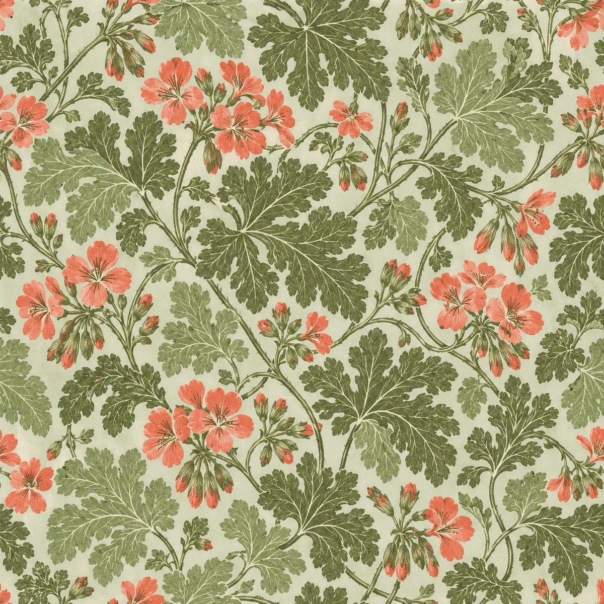 Full-panel feature wall wallpaper with coral blooms and green foliage