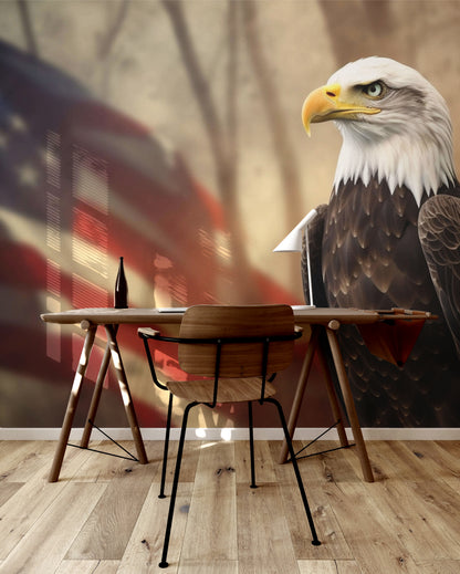 Eagle's Patriotic Gaze