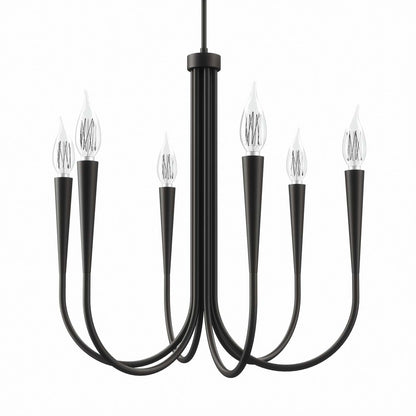 Lustre à 6 lumières en arc d'obsidienne