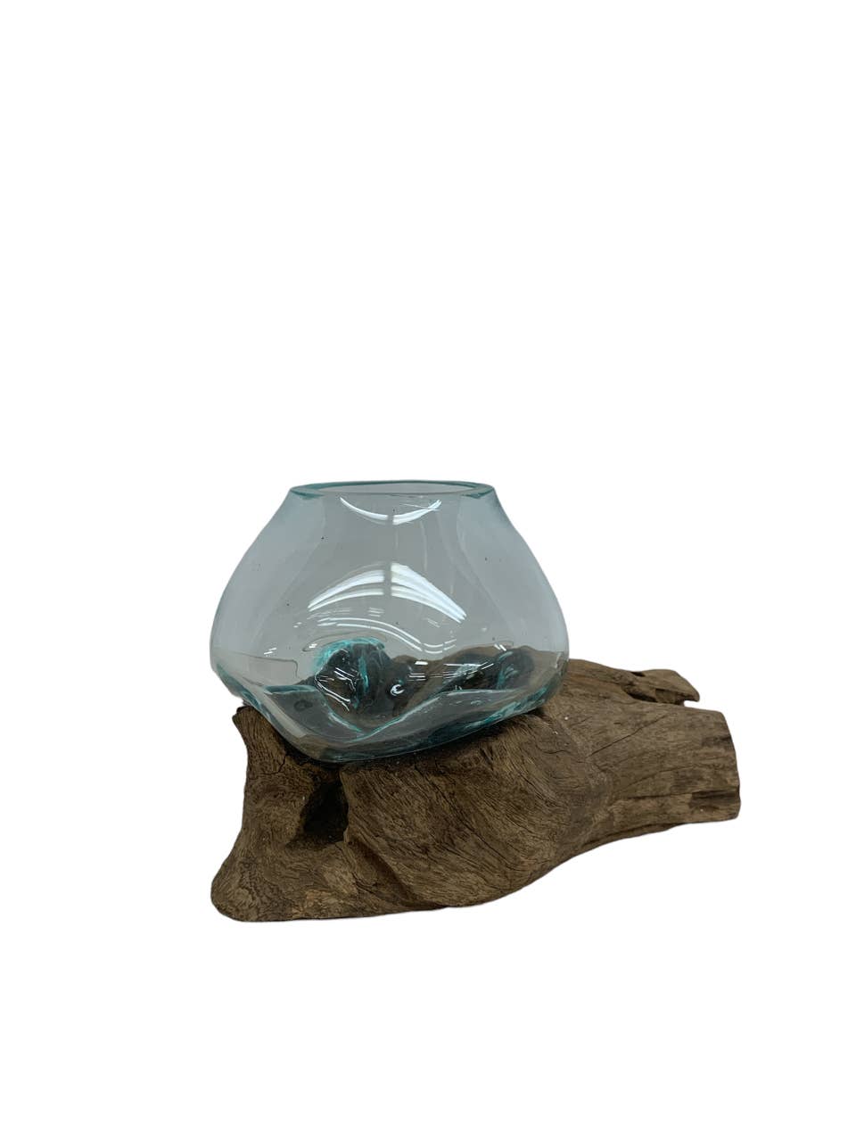 Mini Glass Terrarium On Wood (Approx. 6" X 5" X 5") by Asia West — view 6