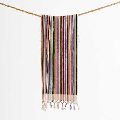 Stripe Bubble Handloomed Turkish Hand Towels 17x38" Bohemian by Kikoya — view 21