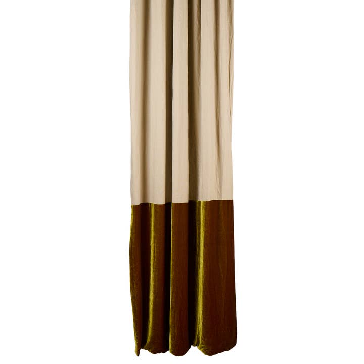 Line - Double Layer Curtain (Silk & Velvet) 4ft X 9ft by The Art of Creating Inc — view 2