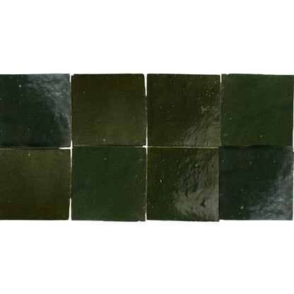 Olive Clay Moroccan Zellige Tile – Square by Moroccantastics