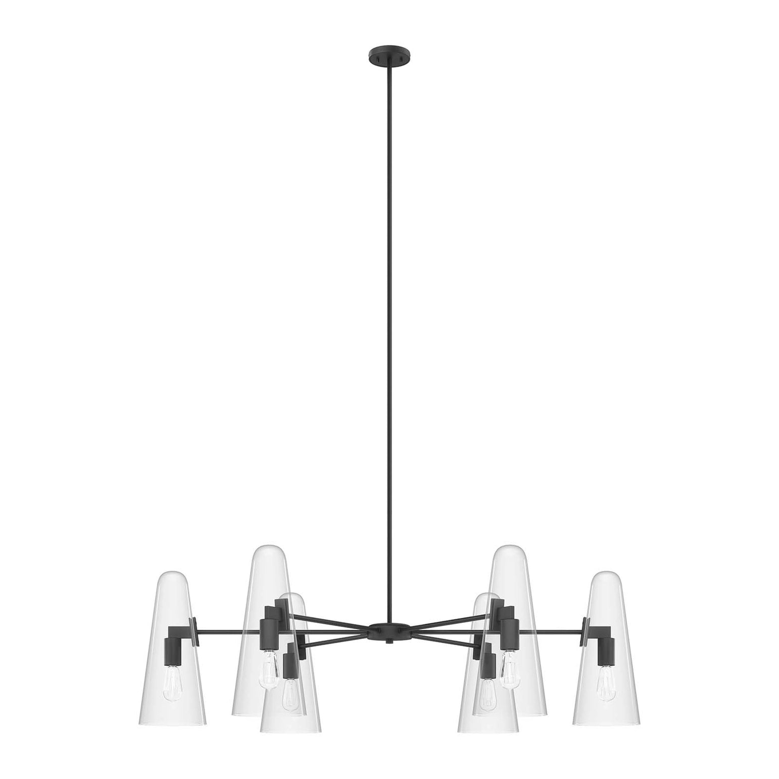 Coal Stellar 6-Light Chandelier matte black industrial modern fixture
