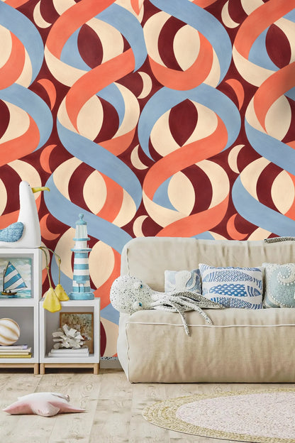 Möbius Rhythm wallpaper shown in an interior setting