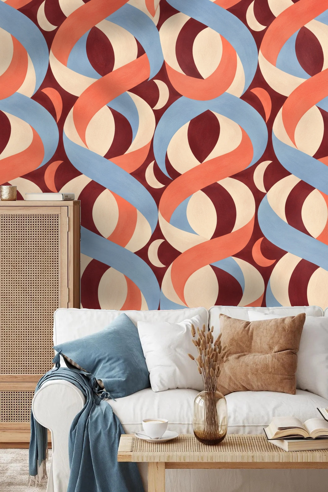 Möbius Rhythm wallpaper shown in an interior setting