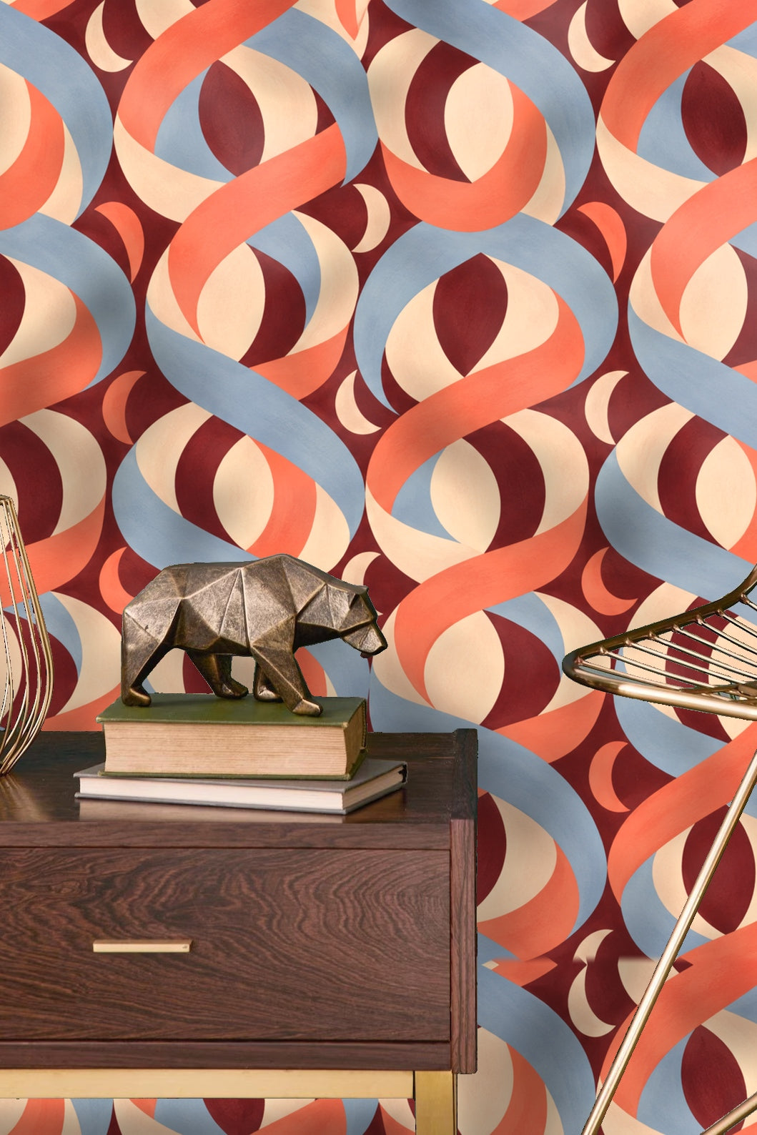 Möbius Rhythm wallpaper shown in an interior setting