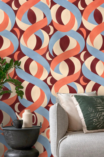 Möbius Rhythm wallpaper shown in an interior setting