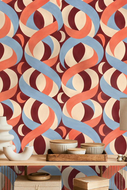 Möbius Rhythm wallpaper shown in an interior setting