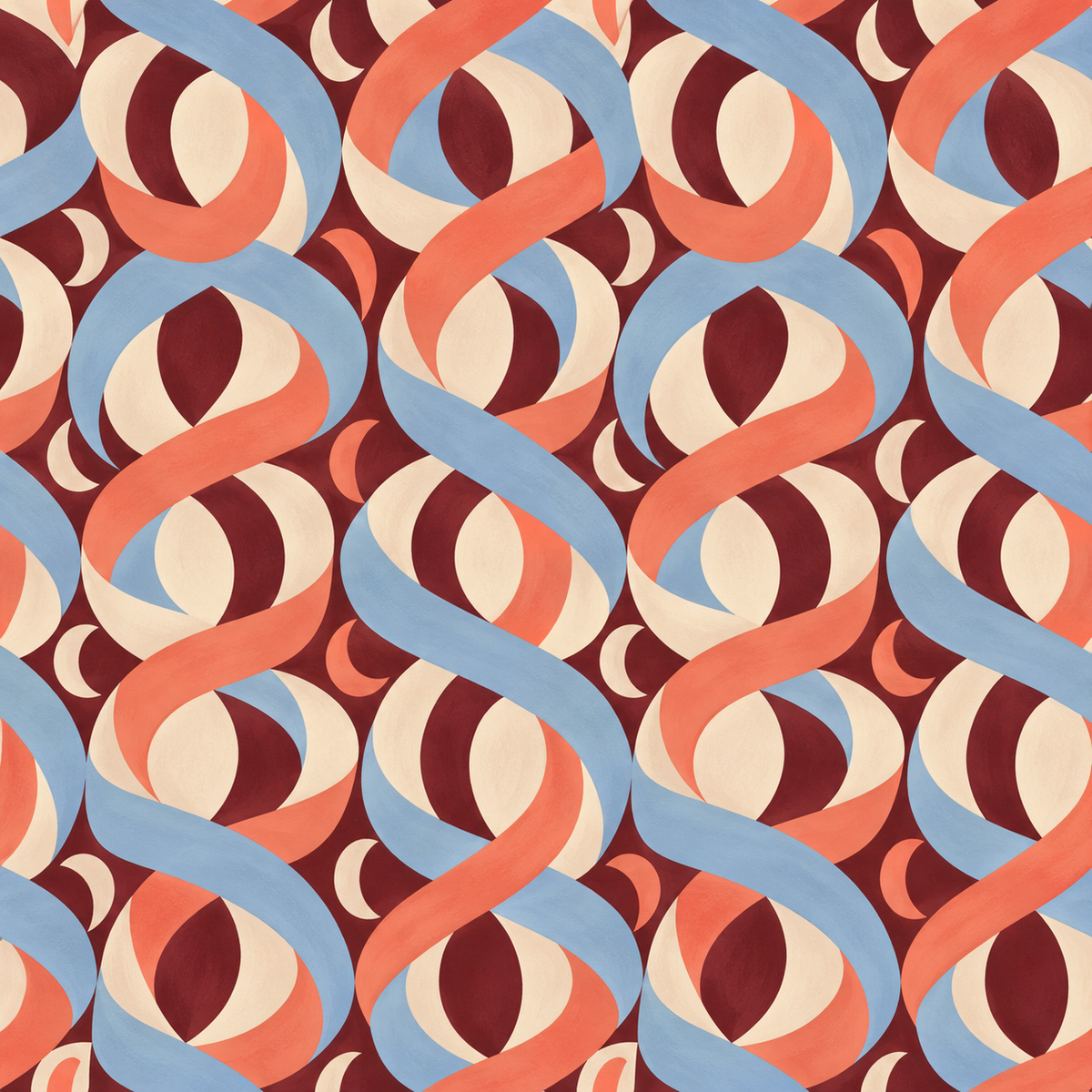 Möbius Rhythm wallpaper shown in an interior setting