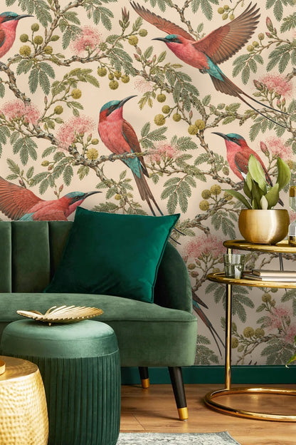 Branch and floral motif from the wallpaper pattern