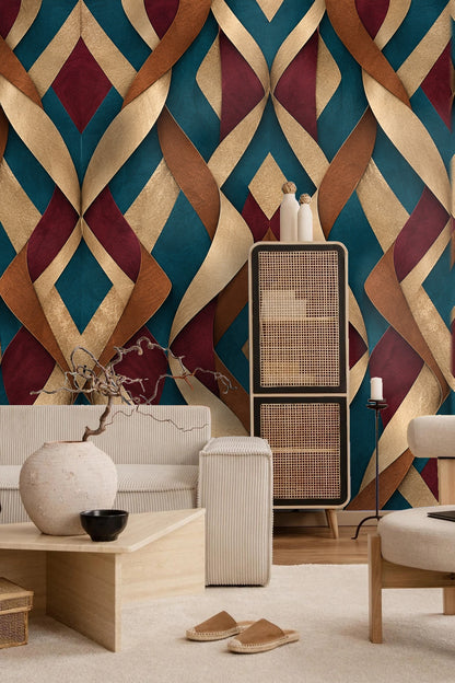 Tidefold Harlequin wallpaper shown in an interior setting