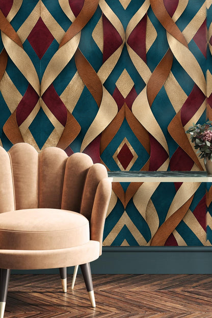 Tidefold Harlequin wallpaper shown in an interior setting