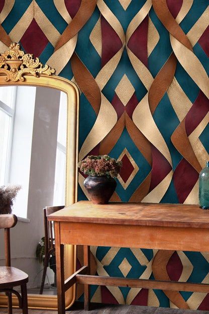 Tidefold Harlequin wallpaper shown in an interior setting