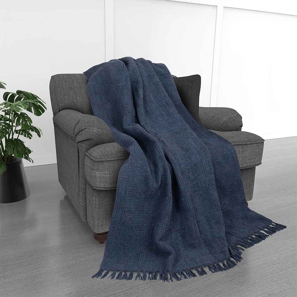 Kathy Ireland Oversized Chenille Fringed Basket Throw by Bed Bath Fashions — view 31