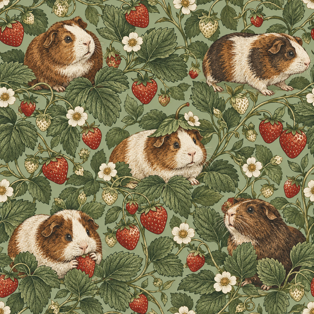 Wallpaper section highlighting vintage line drawing style with natural tones