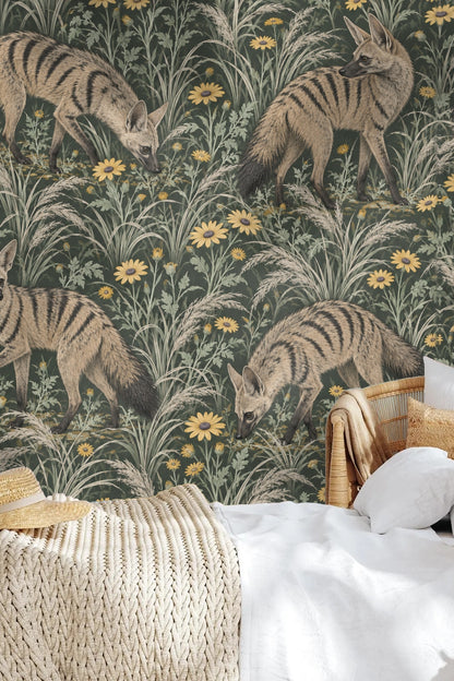 Abstracted background foliage with soft green leaves and grasses