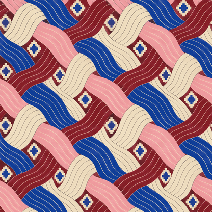Cobalt Pleated Current wallpaper shown in an interior setting