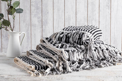 Stripe Bubble Handloomed Turkish Hand Towels 17x38" Bohemian by Kikoya — view 6