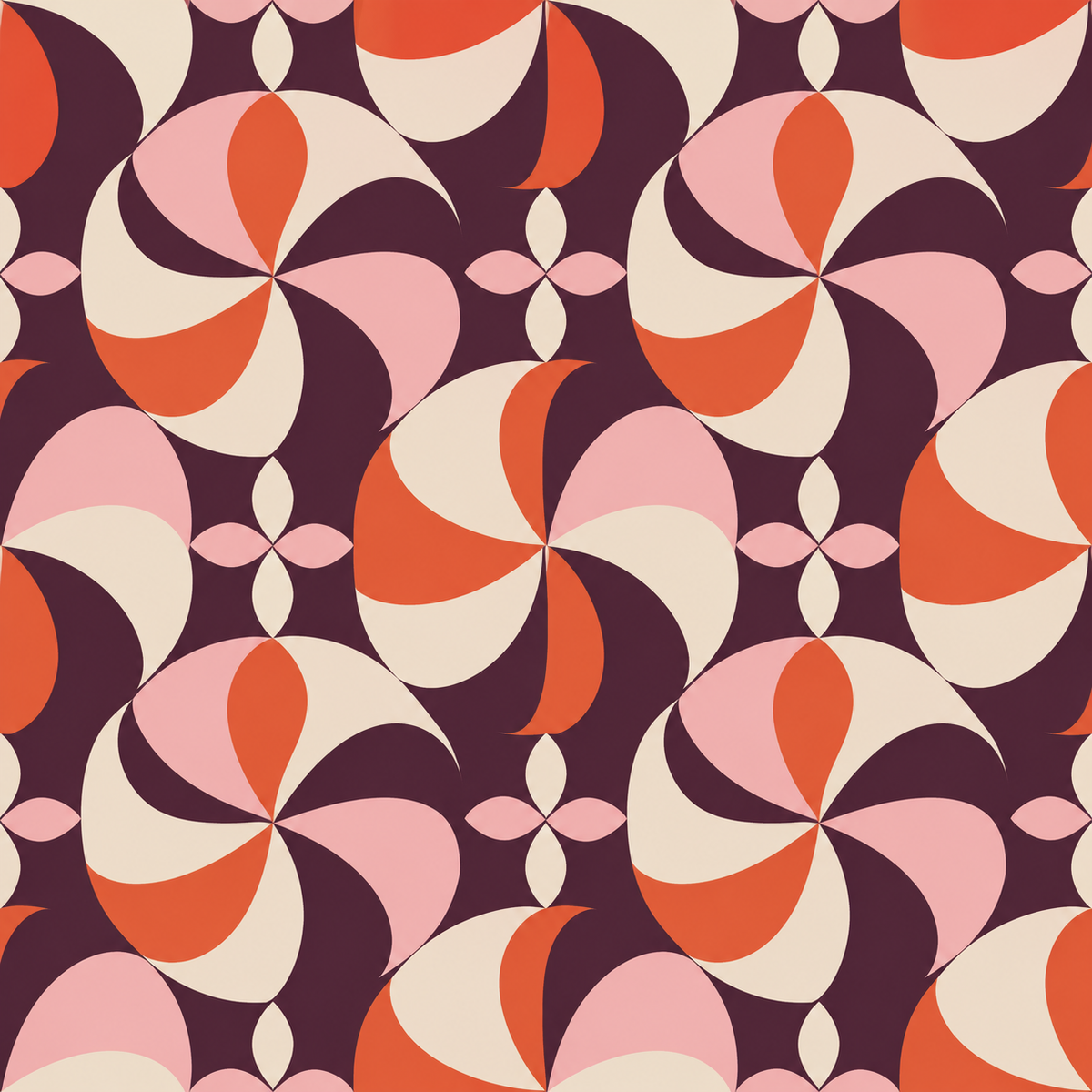 Artistic shot emphasizing the wallpaper's playful design and bold color blocking