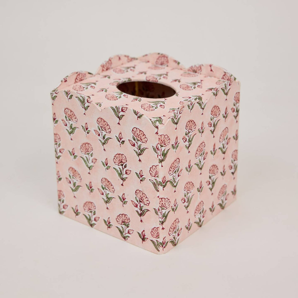 Block Printed Tissue Box - Ditsy Floral Blush by Paper Mirchi — view 3