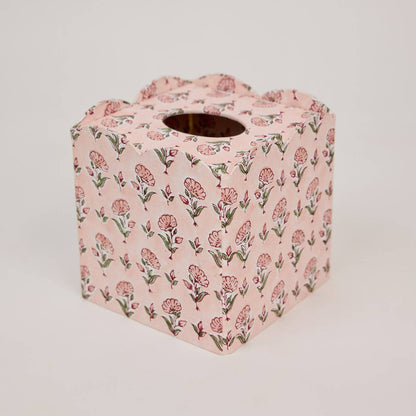 Block Printed Tissue Box - Ditsy Floral Blush by Paper Mirchi — view 3