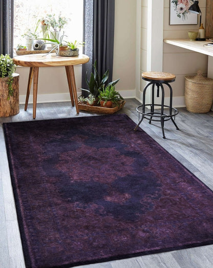 3x5, 5x8 and 8x11 Blue and Purple Plum Handmade Overdyed Rug